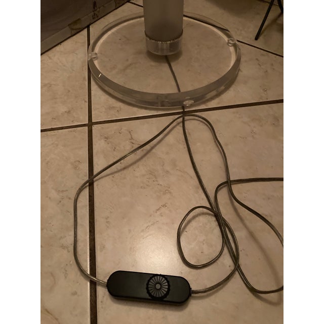 Extra Tall 1980's Italian Made Lucite Torchiere Floor Lamp 'Clearlite