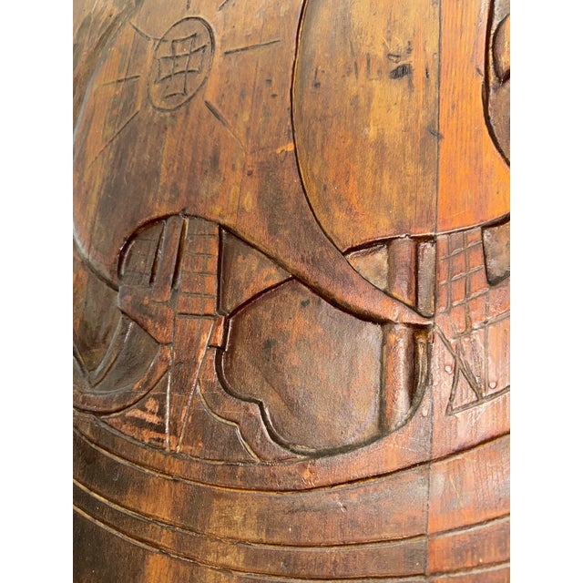 Incredible Rare 1920’s Hand-Carved Spanish Galleon Front Door With Speakeasy For Sale In Los Angeles - Image 6 of 12