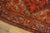 Textile Beautiful Brown Background With Firey Reds and Sky Blue Antique Tribal and Rustic Turkish Kula Rug For Sale - Image 7 of 9
