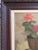 Beautiful still life of geraniums in pots. Vintage painting depicting potted flowers against modernist background. Hand...
