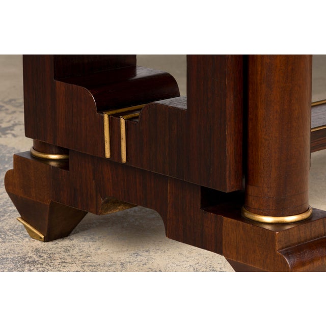 Art Deco Rosewood and Brass Dining Table, Jules Leleu Style, 1930s For Sale - Image 18 of 18