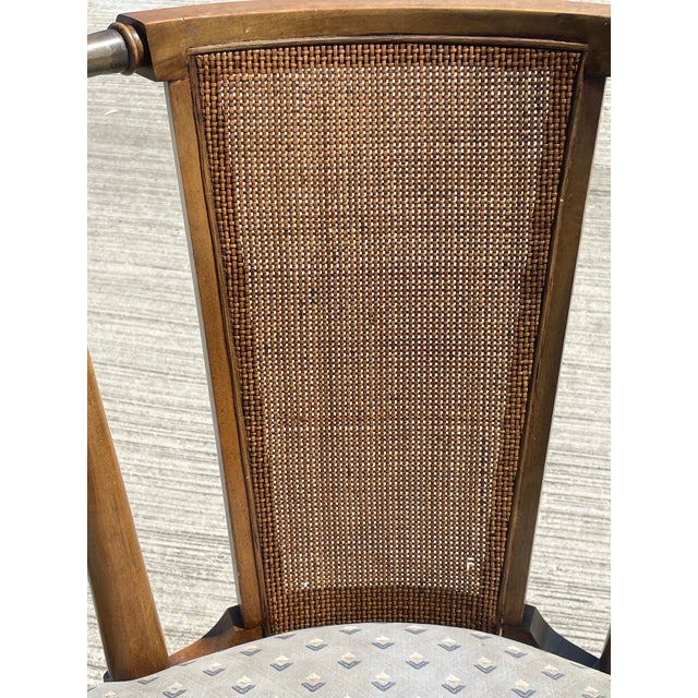 1950s Mid Century Modern Bert England Forward Trend Cane and Brass Accented Dining Chairs, 1950 For Sale - Image 5 of 9
