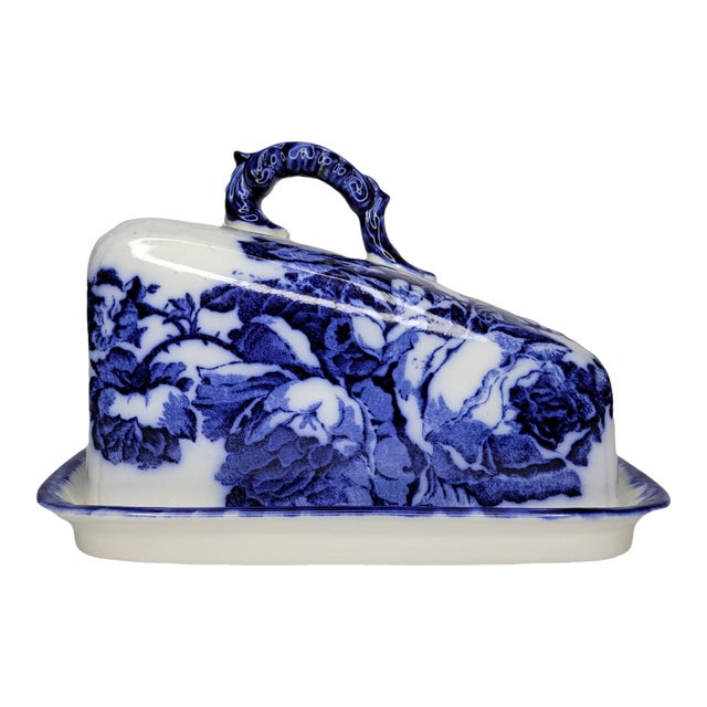 Vintage Victoria Ware Ironstone Staffordshire Flow Blue Cheese Dish Chairish