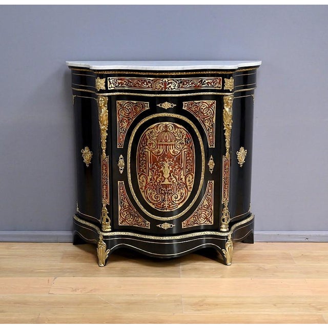 19th Century Napoleon III Boulle Marquetry Console Table from Maison Coignerai For Sale - Image 6 of 18