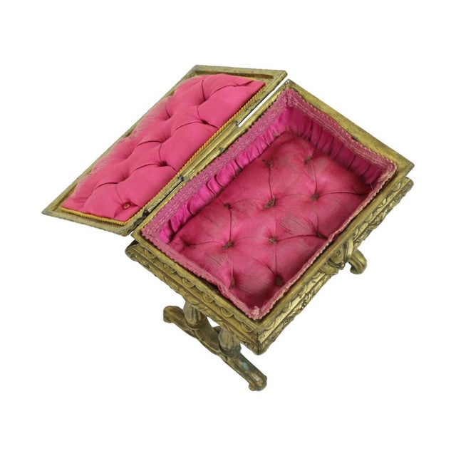 Antique Jewelry Box in Bronze-Colored Metal, France, 1890s For Sale - Image 4 of 18