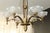 Art Deco Vintage Petitot Brass Chandelier With Waterfall Opaline Shades For Sale - Image 3 of 9