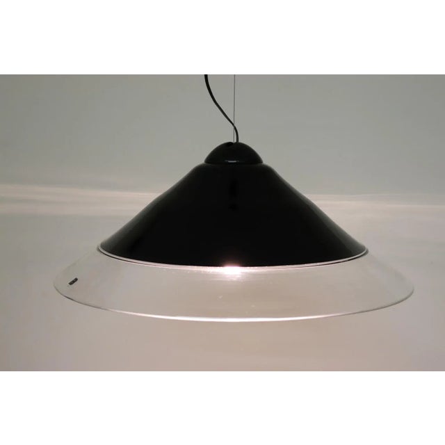 Late 20th Century Mid-Century Modern Black Murano Glass Pendant Lamp For Sale - Image 5 of 13