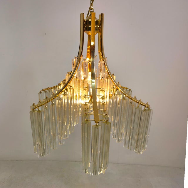 Mid-Century Murano Glass Waterfall Chandelier from Venini, 1970s For Sale - Image 6 of 9