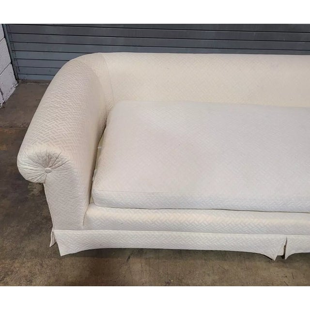 Late 20th Century Baker Furniture Sofa Upholstered in Designer Cream Fabric High End With Pillows For Sale In Cleveland - Image 6 of 8