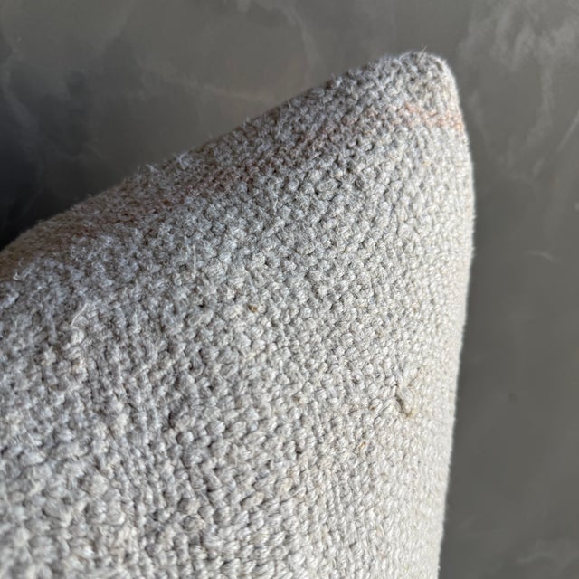 Vintage Rug Pillow Cover With Original Seams For Sale - Image 4 of 7