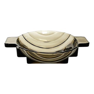 Art Deco Sculpted Glass Catchall, France, 1940s For Sale