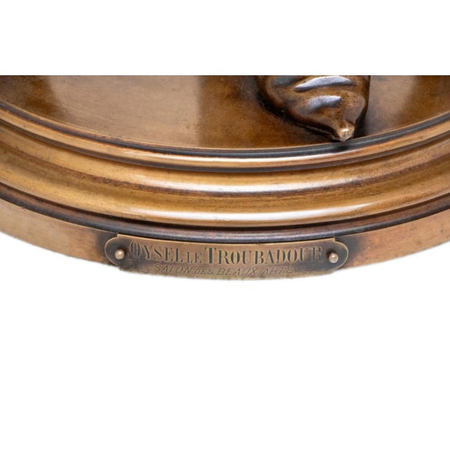 Metal Emile Boisseau "Le Troubadour" Patinated Bronze For Sale - Image 7 of 7
