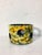 Mid-century Modern design ceramic flower pot in bright yellow and green colors. Good condition as shown on pictures....