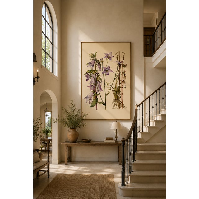 Purple Bell Flowers Plate 1, Vintage Botanical Art Print Reproduction, 24" X 36" For Sale - Image 8 of 14
