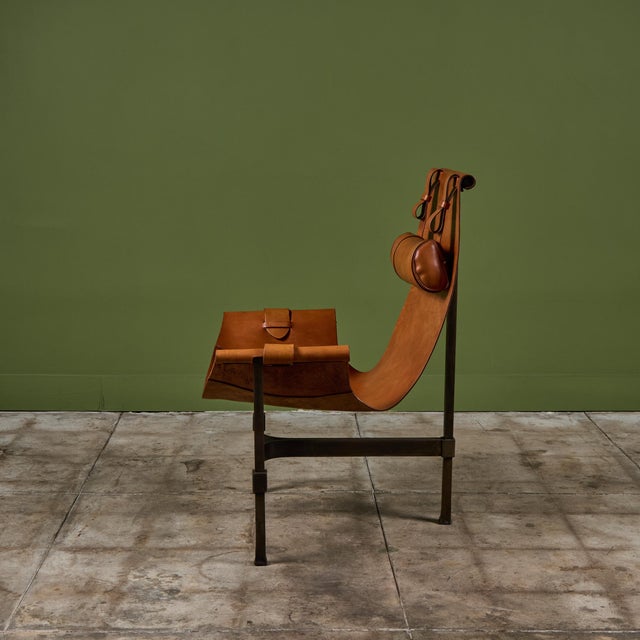 Jean-Paul Rykaert Leather Sling Chair For Sale - Image 10 of 16