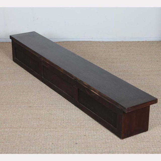 Wood Low Oak Bench, Breton Work from the 1940s For Sale - Image 7 of 8