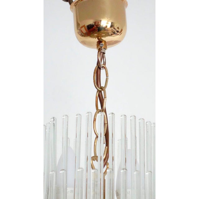 Vintage Glass 5-Light Rod Chandelier by Gaetano Sciolari, 1960s For Sale - Image 4 of 9