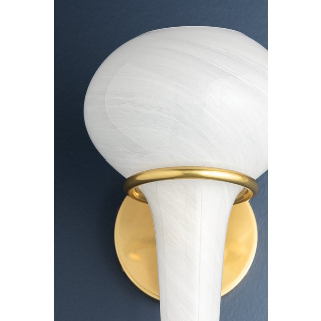 Brass Hudson Valley Lighting Adams Corner 6.75 in. 1 Light Wall Sconce in Aged Brass Finish For Sale - Image 8 of 10