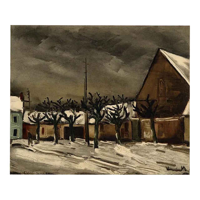 Title: Lime trees under snow Artist: Maurice de Vlaminck Country: France Medium: Lithograph – 33 Marks: Signed in plate,...