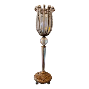 Vintage French Bagues Style Crystal Table Lamp Ball Switch