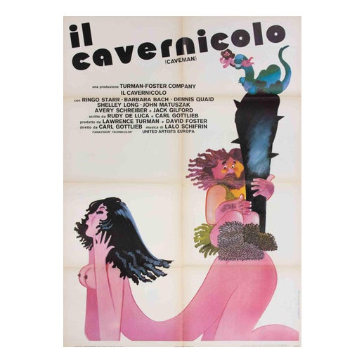The Caveman Poster, Italy, 1981 For Sale