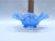 Fenton Art Glass 1930's Basket Weave with Open Edge Blue Opalescent Double Crimped Bowl Manufacturer: Fenton Art Glass,...