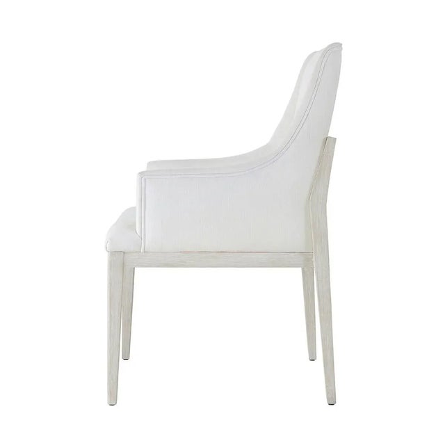 White Modern White Dining Arm Chair For Sale - Image 8 of 9
