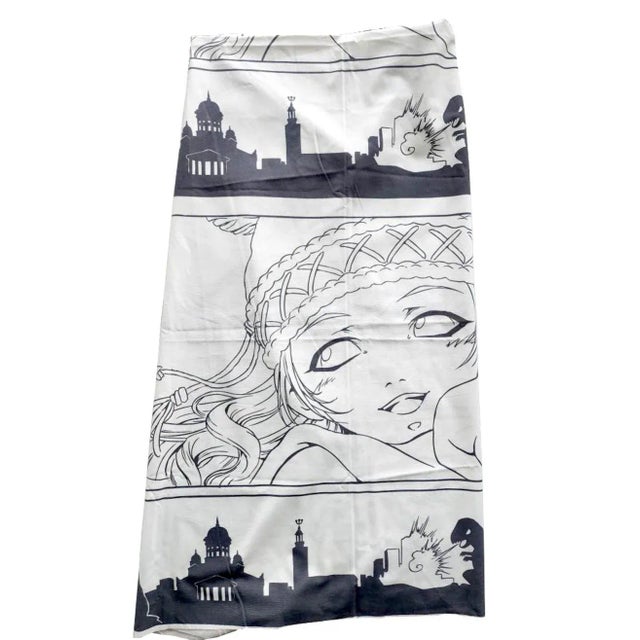 Vintage 2008 Ikea Åsa Ekström Japanese Manga Godzilla Anime Fabric, 2 Remnants For Sale In Miami - Image 6 of 10