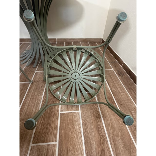 Custom Vintage Sculptural Copper Dining Table With Four Steel Chairs For Sale - Image 4 of 17