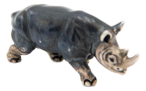 Miniature Rhinoceros in Nickel Silver