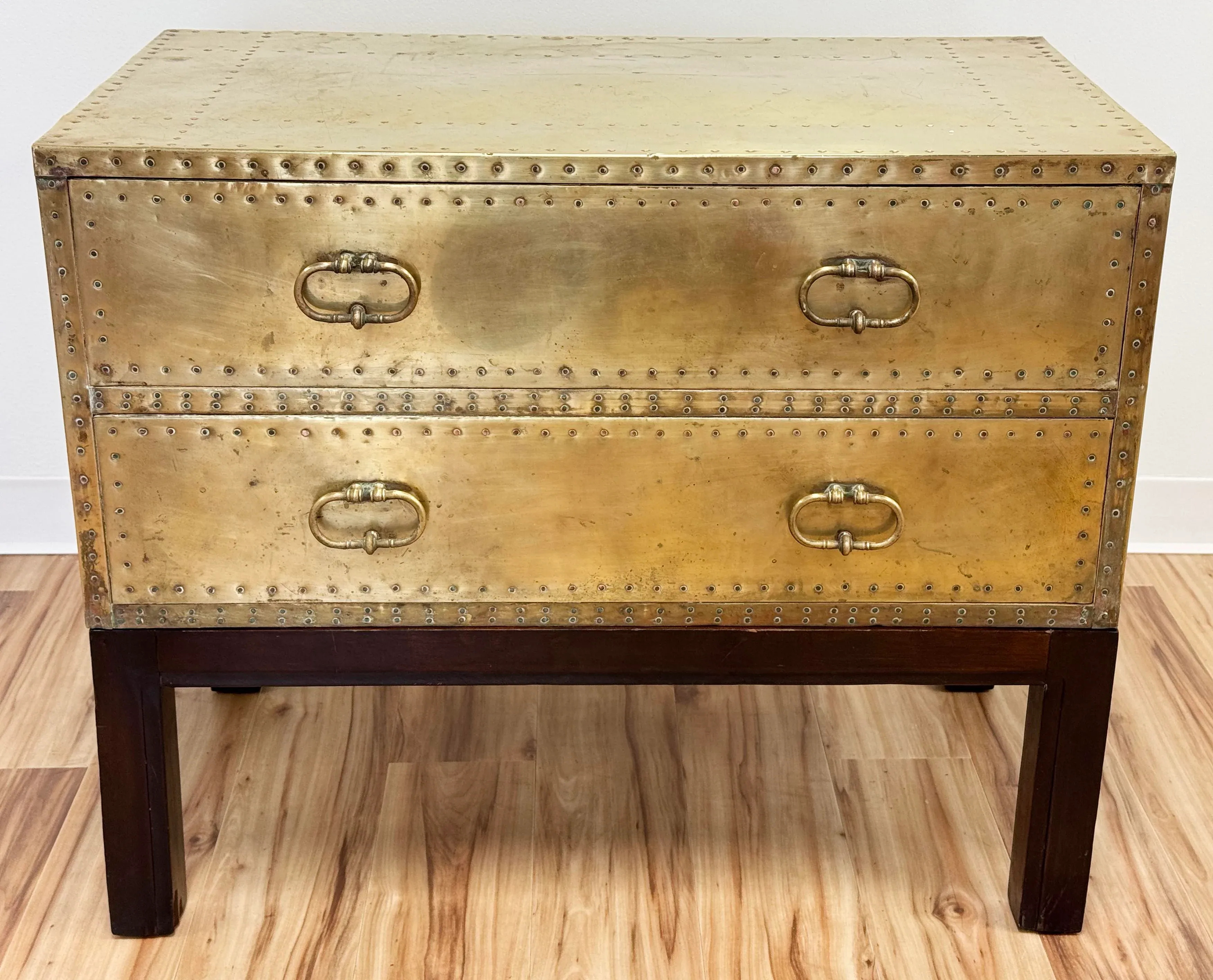 vintage 2 drawer dresser Mid Century Modern - furniture - by owner - sale providing versatile storage for clothes Vintage Baker Campaign-Style Two-Drawer Chest