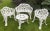 Mid 20th Century Wrought Iron Style Unbranded Exquisite Four Piece Set White Garden/Indoor Victorian influenced Grapevine...