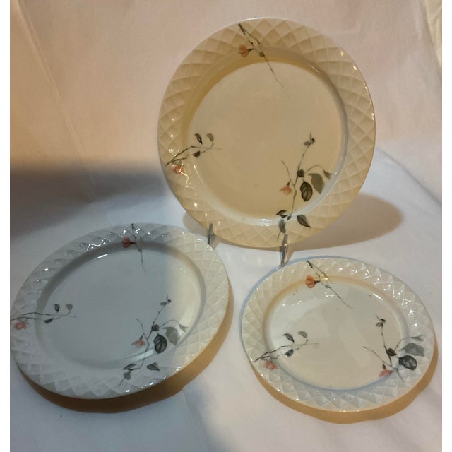 Orange New 1980s 75 Pieces European Dinner Set Diamond Shape Rim For Sale - Image 8 of 12