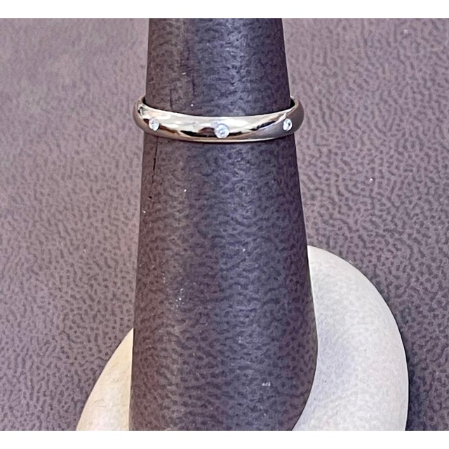 8 Flush Set Bezel Diamond Eternity Wedding Band in 14 Karat White Gold For Sale - Image 11 of 18