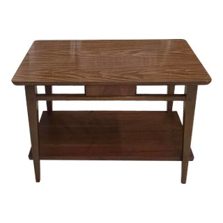 Lane Furniture Mid Century Style Tiered Walnut Side Table For Sale