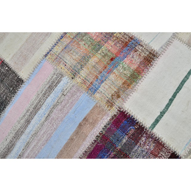 Textile Vintage Neutral Oushak Kilim Rug For Sale - Image 7 of 10