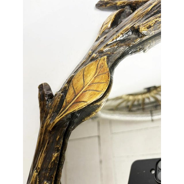 Decorative Mirror with Wooden Branches and Birds, France, 1970 For Sale - Image 4 of 11