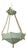 Vintage Tole Umbrella-Shaped Metal Chandelier — Sage Green and Gold Leaf For Sale