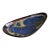 Michael Andersen Stoneware Triangular Catchall Dish Blue Abstract Pattern Denmark 1960s For Sale