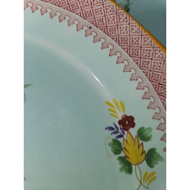 English Calyx Ironstone Plates by Adam's Lowestoft - Set of 6 For Sale - Image 4 of 5