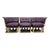 Mid 20th Century Vintage Purple Leather & Teak 3 Piece Sectional Sofa For Sale