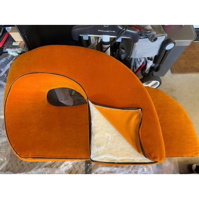 1960s Italian Sess Chaise Longue Attributed to Nani Prina for Sormani in Orange Velvet For Sale In Los Angeles - Image 6 of 6