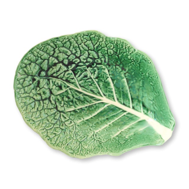 Go big or go botanical. This oversized green majolica serving bowl, crafted in Portugal in the late 20th century, captures...