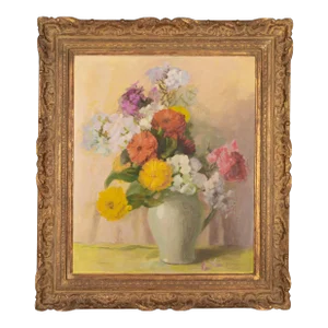 Mid Century Floral Still Life Painting