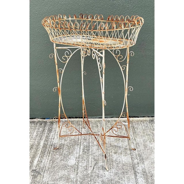 Vintage Iron Scrollwork Plant Stand For Sale In West Palm - Image 6 of 12