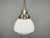 Vintage Czech Art Deco Opaline Glass and Chrome Pendant Lights, 1930s, Set of 2 For Sale - Image 11 of 16