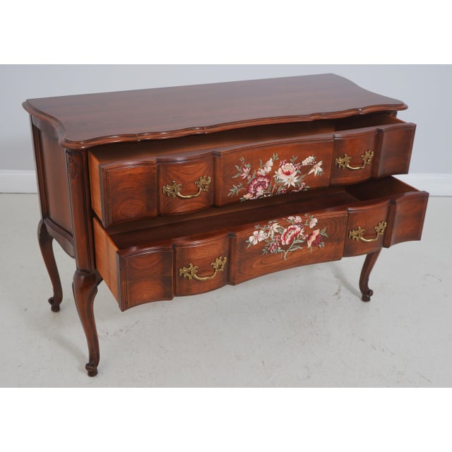 French Union National French Paint Decorated Cherry Commode Chest For Sale - Image 3 of 18