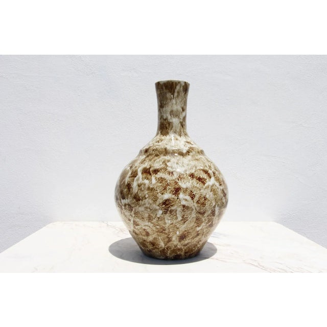 1980s Portuguese Studio Pottery Earthenware Spongeware Vase For Sale - Image 11 of 11
