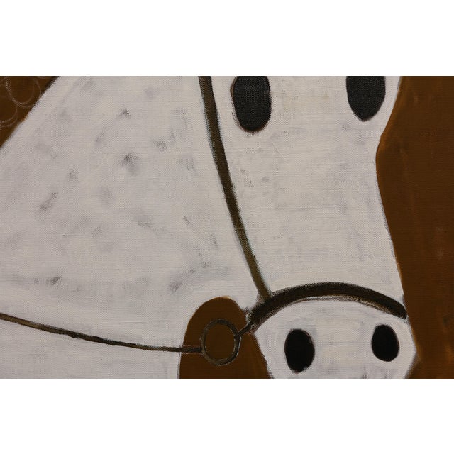 Chocolate Large Contemporary Horse Oil Painting. Man on Horseback, 220 X 180 Cm For Sale - Image 8 of 12