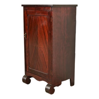 Antique American Empire Carved Mahogany Music Cabinet, Circa 1890s For Sale